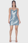SATIN COWL NECK DRESS