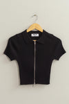 ZIP UP CROP SWEATER  DZ24A754