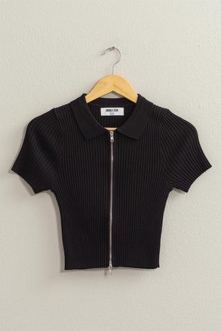 ZIP UP CROP SWEATER  DZ24A754