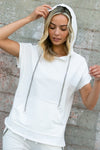 Hoodie short sleeve top with chains