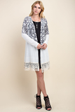 OPEN CARDIGAN LACE TRIM